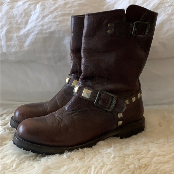 Frye Shoes - Frye Rogan Studded Motorcycle Boots 7.5